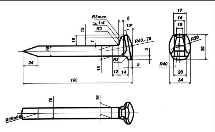 ISO Rail Dog Spike For Timber Sleeper ISO Rail Dog Spike For Timber Sleeper